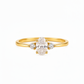 Ring aus 585 Gelbgold mit ovalem Zirkonia und seitlichen Steinen