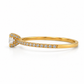 Brillantring aus 585 Gelbgold mit brillantbesetzten Krappen und Seitenbesatz