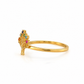 Lebensbaum Ring aus 585 Gelbgold mit buntem Zirkonia-Besatz in Seitenansicht
