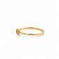 Eleganter Gelbgoldring mit 3 Zirkonia im Kreis-Design