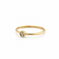 Damenring aus 585 Gelbgold mit rundem Zirkonia-Besatz