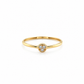 Filigraner Damenring aus 585 Gelbgold mit 3 Zirkonia im runden Cluster-Design