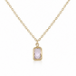 Damenkette aus 585 Gelbgold mit rechteckigem Zirkonia Anhänger