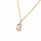 585 Gelbgold Kette mit rechteckigem facettiertem Zirkonia Anhänger