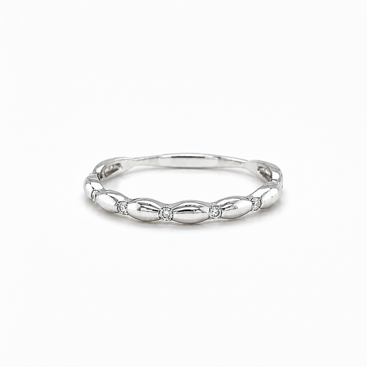 Brillantring 585 Weißgold mit 0,07 ct Brillanten W/SI – Größe 54