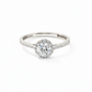 585 Weißgold Ring mit Zirkonia – klassisches Steinrahmen-Design