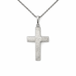 925 Silber Kreuz Kette rhodiniert – poliert & strukturiert – 45 cm