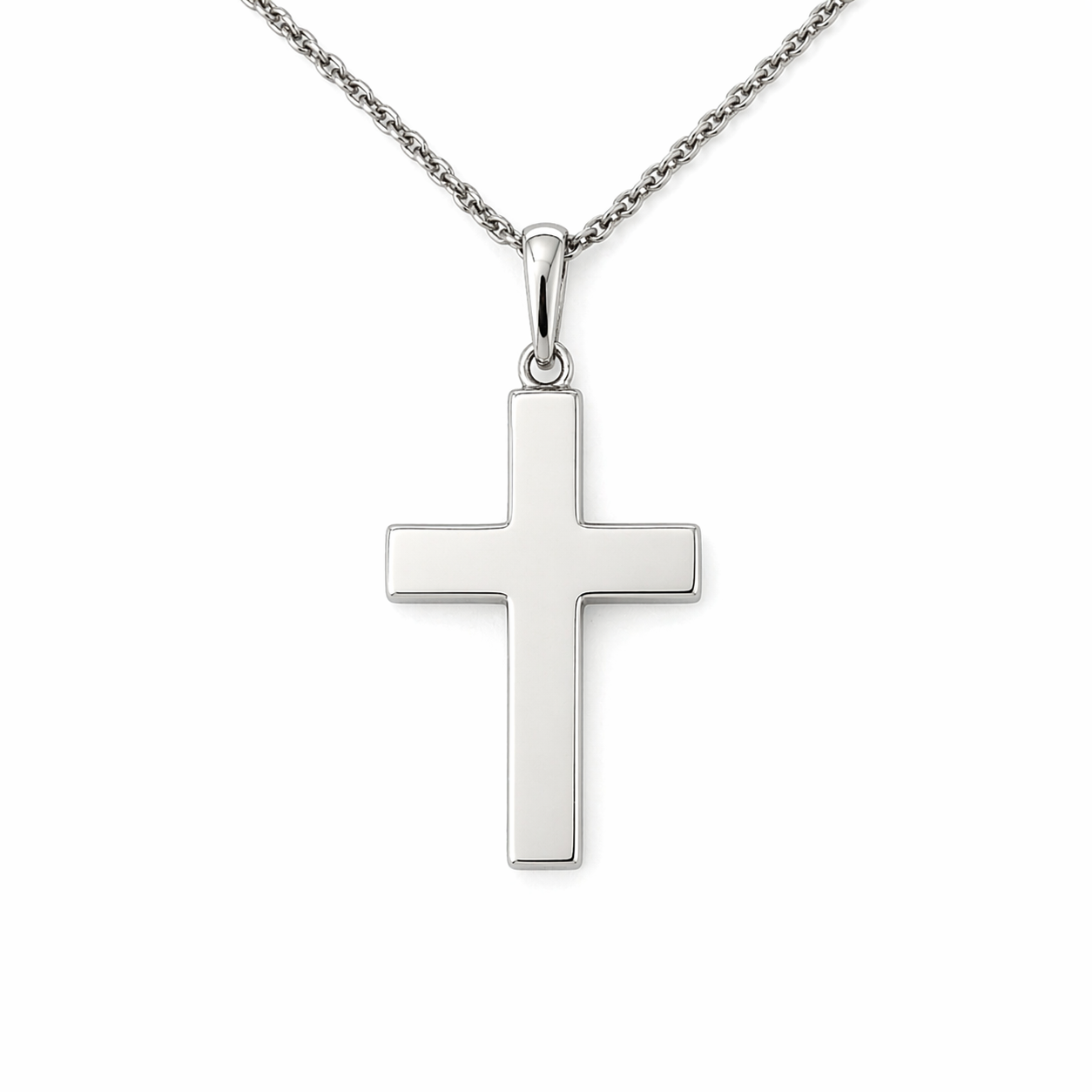 925 Silber Kreuz Kette rhodiniert poliert und strukturiert 45 cm