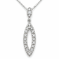 925 Silber Kette mit Zirkonia Anhänger – rhodiniert – 45 cm