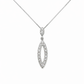 925 Silber Kette rhodiniert mit länglichem Zirkonia Anhänger 45 cm