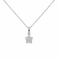 Stern Anhänger aus 750 Weißgold mit Pavé-Brillanten 0,06 ct an zarter Kette