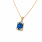 Schmuckset 585 Gelbgold mit blauen Zirkonia – Anhänger, Ring & Ohrstecker