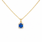 Schmuckset 585 Gelbgold mit blauen Zirkonia – Anhänger, Ring & Ohrstecker