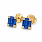Ohrstecker aus 585 Gelbgold mit blauen Zirkonia 