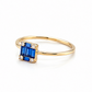 Schmuckset 585 Gelbgold mit blauen Zirkonia – Anhänger, Ring & Ohrstecker