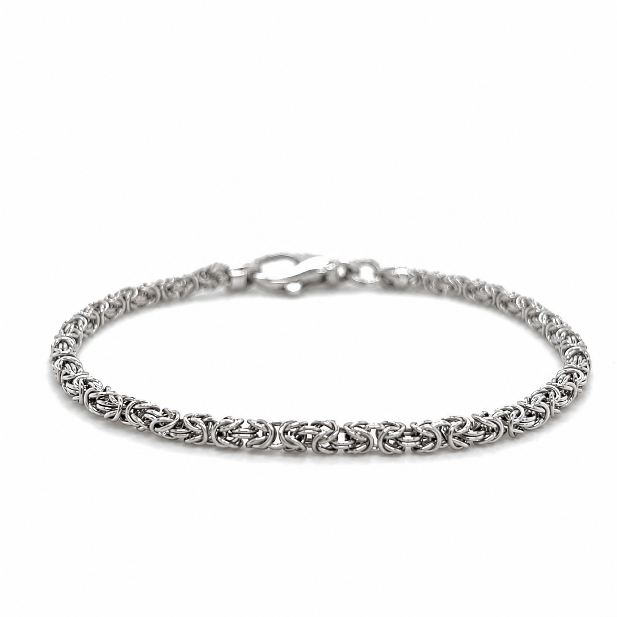 Rhodiniertes Damenarmband mit Byzantiner-Muster aus 925 Silber