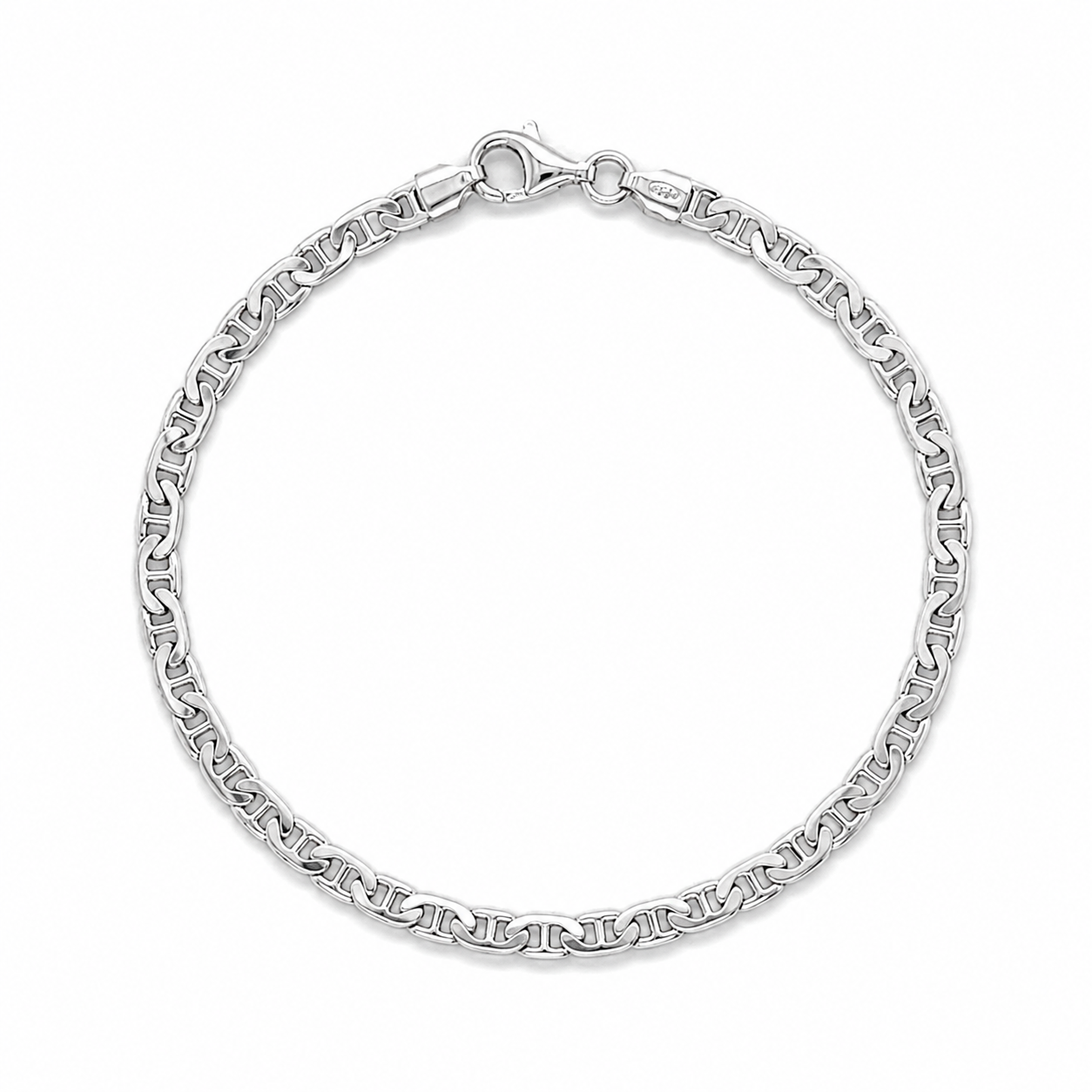 Armband 925 Sterling Silber rhodiniert Panzer-S