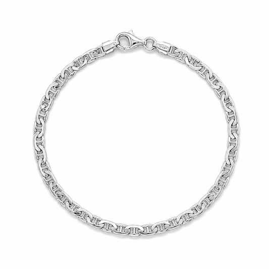 Armband 925 Sterling Silber rhodiniert Panzer-S