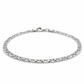 Silberarmband rhodiniert mit Panzer-S-Gliederung