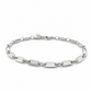 Rhodiniertes Silberarmband mit polierten Plättchengliedern