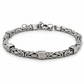 Rhodiniertes 925 Silber Armband für Herren mit Königsketten-Design