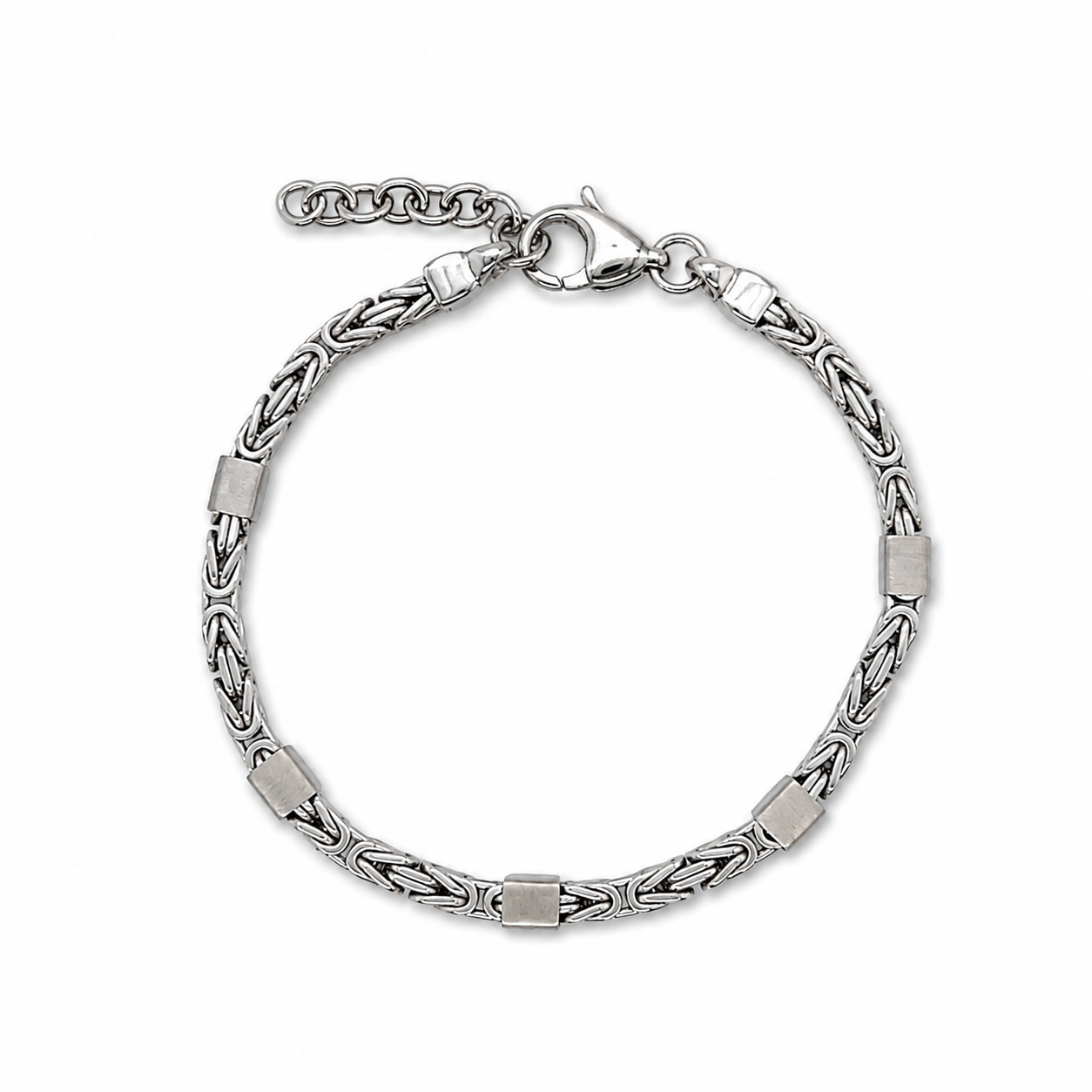 Herren Silberarmband Königskette 925 Sterling Silber rhodiniert