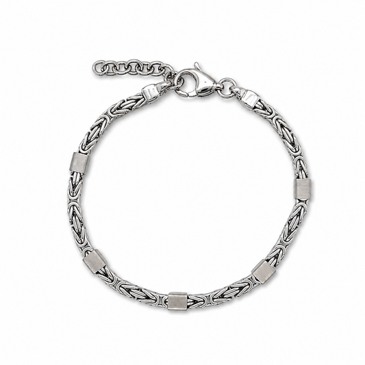Herren Silberarmband Königskette 925 Sterling Silber rhodiniert