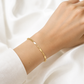 585 Gelbgold Armband mit länglichen Gliedern und polierten Platten