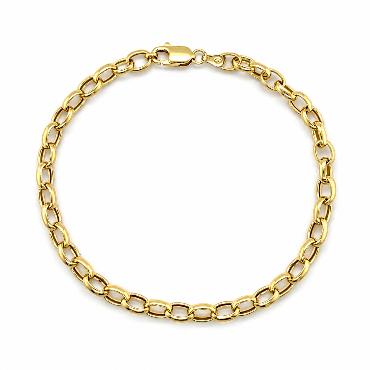 Goldarmband 585 Gelbgold mit ovalen Gliedern