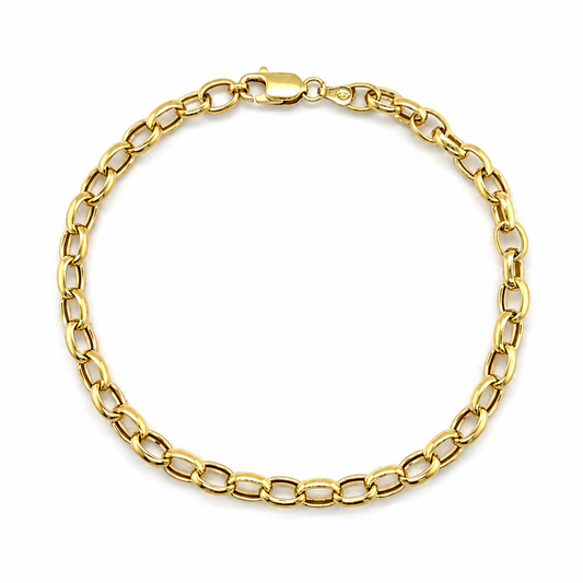 Goldarmband 585 Gelbgold mit ovalen Gliedern