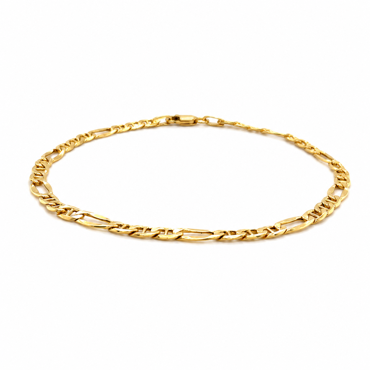 Feines Figaro Goldarmband 585 Gelbgold 19 cm