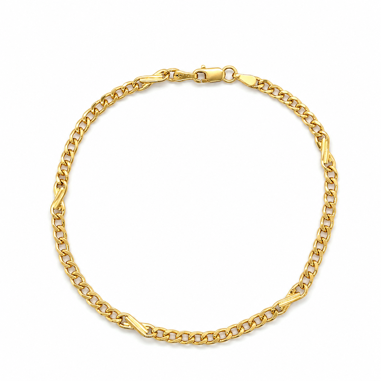Infinity Armband aus 585 Gelbgold längenverstellbar