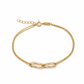 Doppelarmband aus 585 Gelbgold mit gedrehten Oval-Elementen