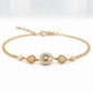 Zirkonia Armband 585 Gelbgold längenverstellbar 17 bis 19 cm