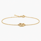 Schmetterlingsarmband 585 Gelbgold mit Zirkonia