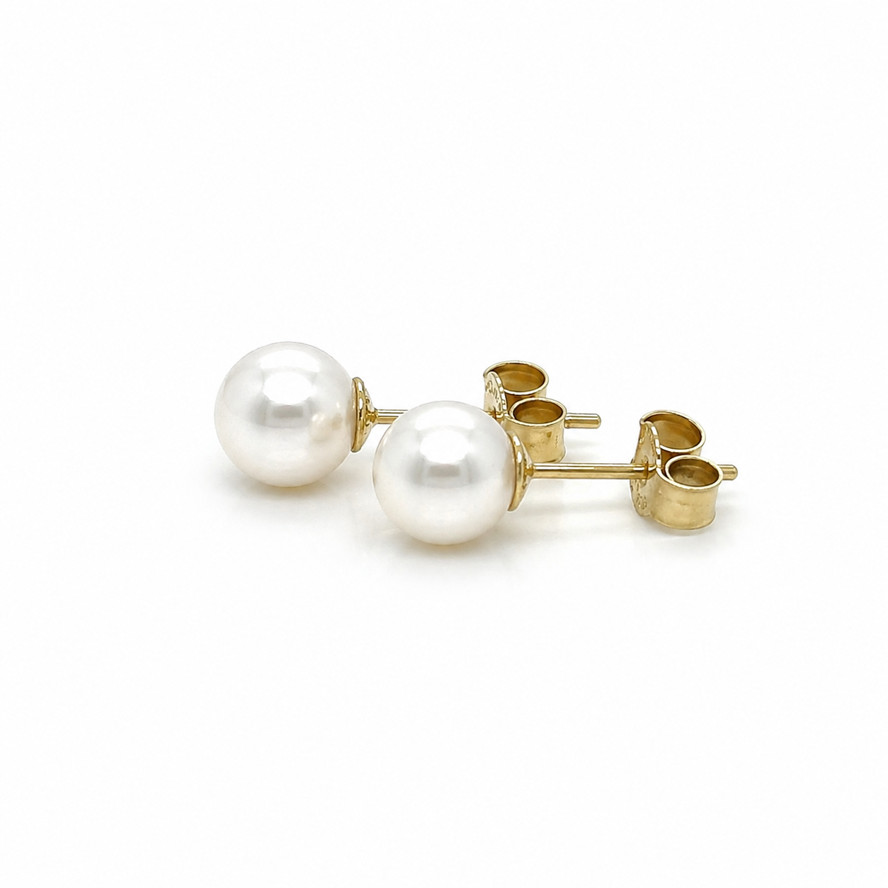 585 Gelbgold Ohrstecker mit Süßwasserzuchtperlen – 6–7 mm – Damen