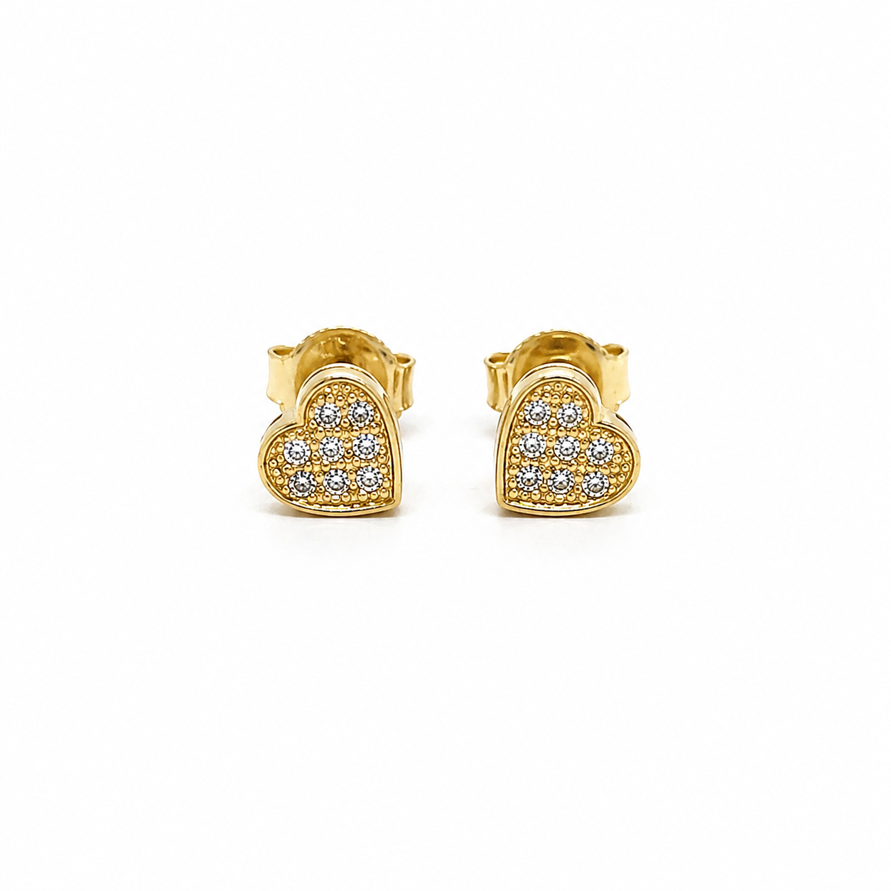 585 Gelbgold Ohrstecker Herz mit Zirkonia
