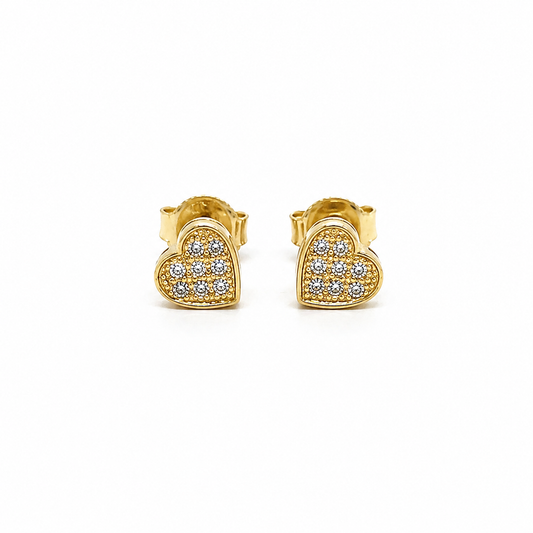 585 Gelbgold Ohrstecker Herz mit Zirkonia