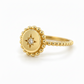 Damenring 585er Gelbgold mit rundem Zierelement und Zirkonia