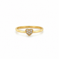 Ring aus 585 Gelbgold mit Herz und Zirkonia in Frontansicht