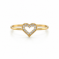 Ring aus 585 Gelbgold mit Herz und Zirkonia in Frontansicht