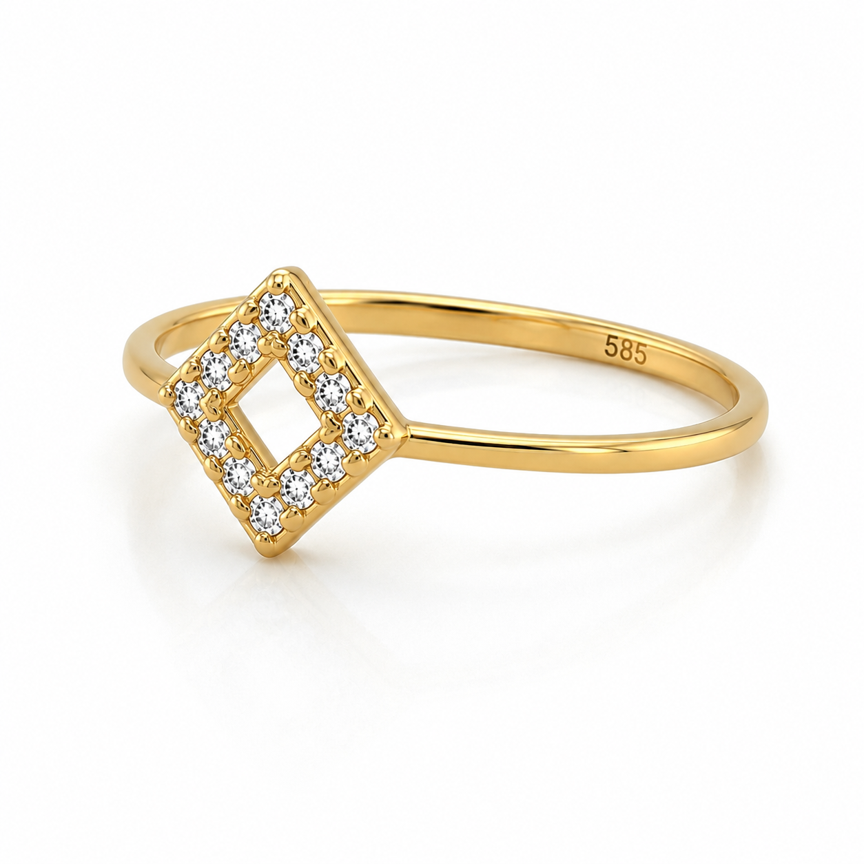Zirkonia Ring aus 585 Gelbgold Größe 57 mit Weitenänderung möglich
