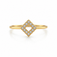 Ring aus 585 Gelbgold mit Zirkonia und Rauten-Motiv in Frontansicht