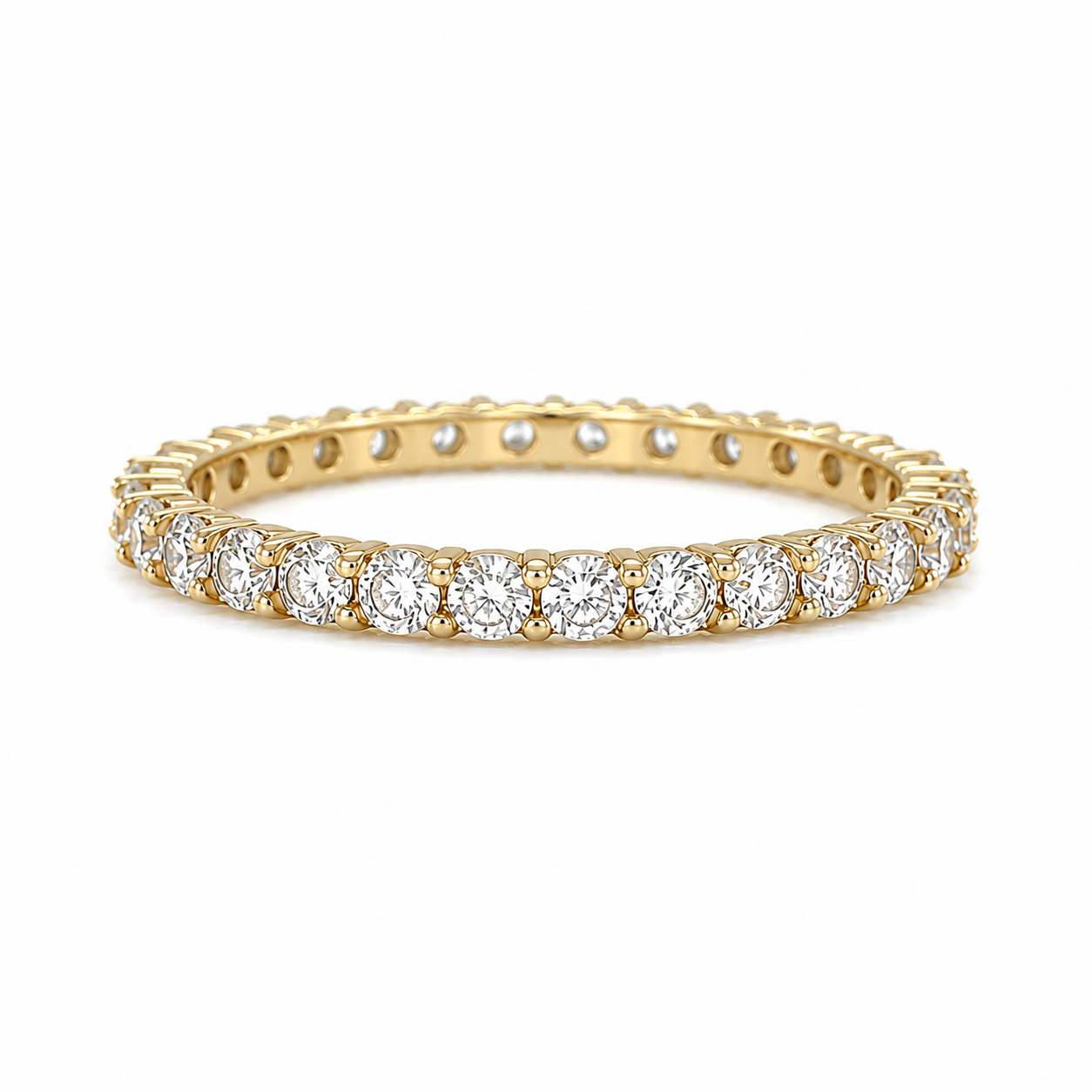 Vorsteckring aus 585 Gelbgold mit rundum Zirkonia