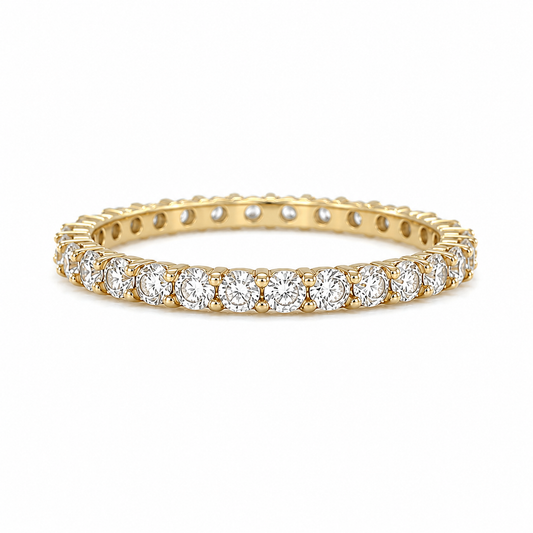 Vorsteckring aus 585 Gelbgold mit rundum Zirkonia