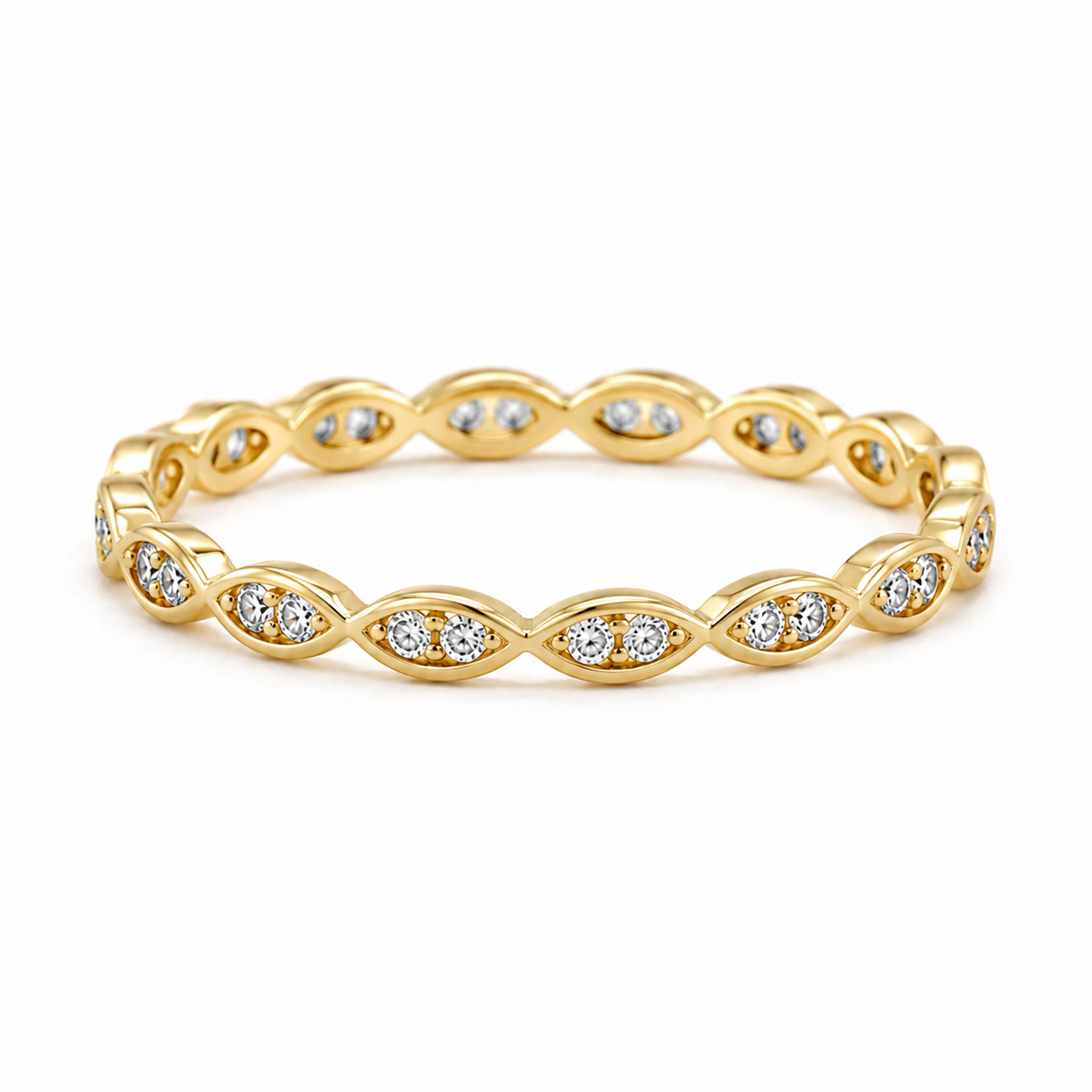 Memoire Ring 585 Gelbgold mit Zirkonia Größe 52