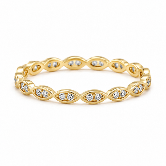 Memoire Ring 585 Gelbgold mit Zirkonia Größe 52