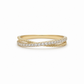 Ring 585 Gelbgold mit Zirkonia – Gedrehter Pavé Ring Größe 52 Frontansicht