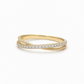 Ring 585 Gelbgold mit Zirkonia – Gedrehter Pavé Ring Seitenansicht 