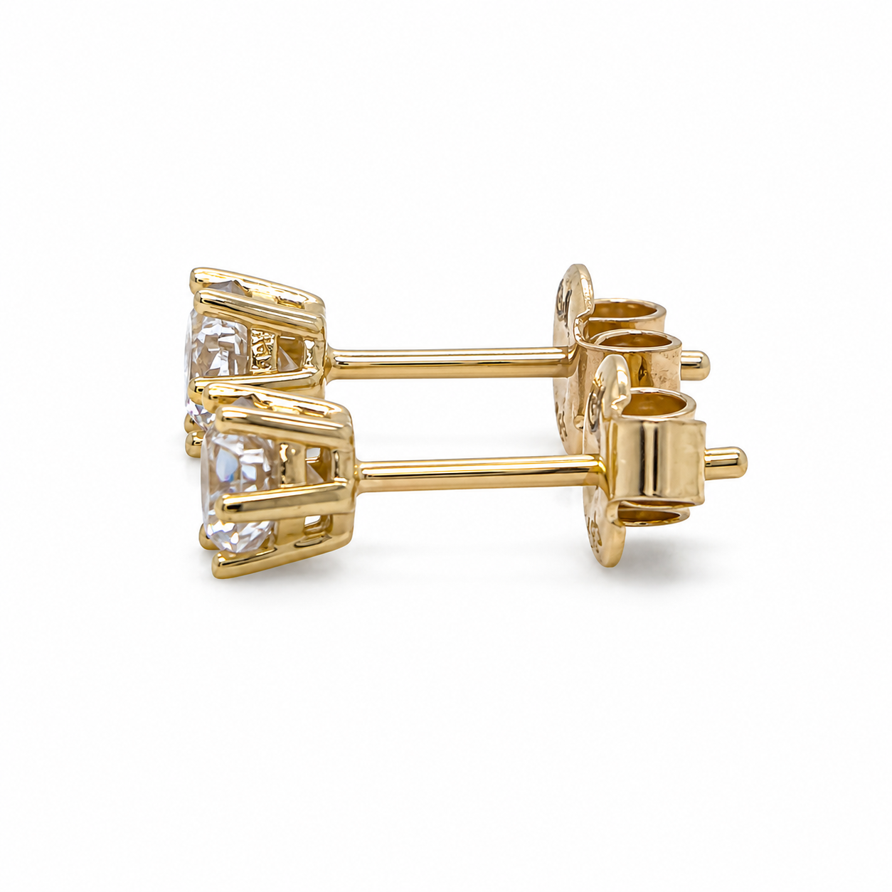 585 Gelbgold Ohrstecker Zirkonia 4 mm – klassischer Solitär